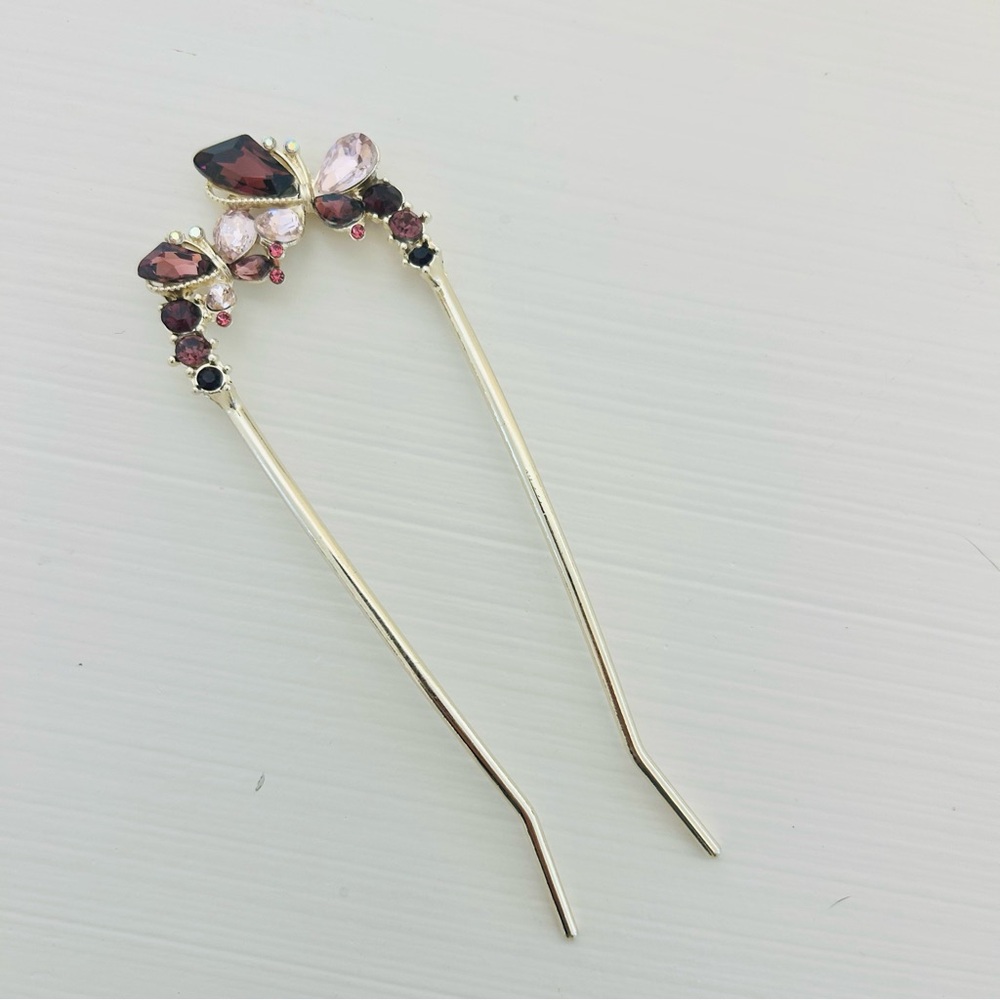 Elegant Butterfly and Flower Hair in U shape